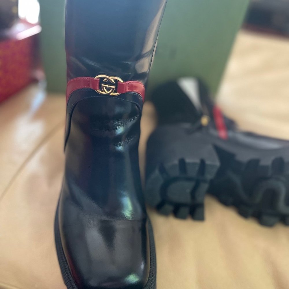Gucci Black Ankle Boots with Interlocking G